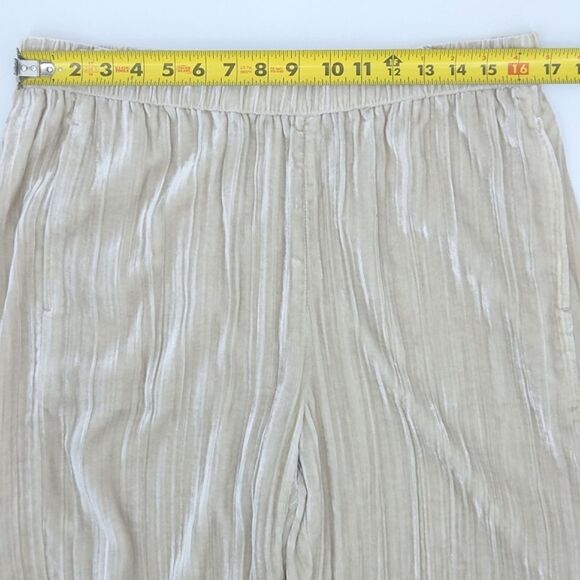Eileen Fisher Wide Leg Pants Womens Size Petite Large Beige Velvet Lagenlook - Picture 6 of 9